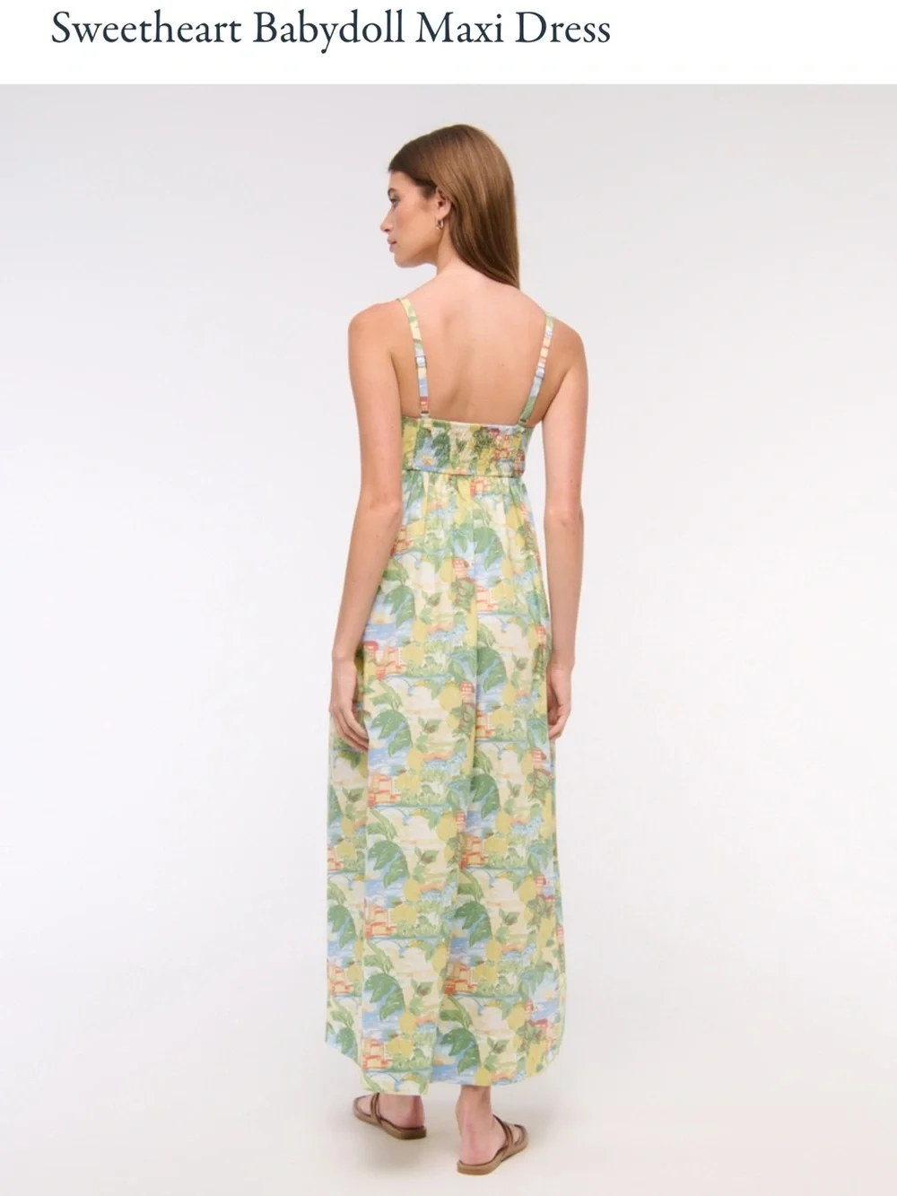 Abercrombie & Fitch Yellow Tropical Print Sweetheart Maxi Dress